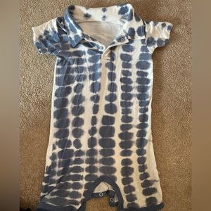 Kyte Baby Riptide Shorts Romper in Blue